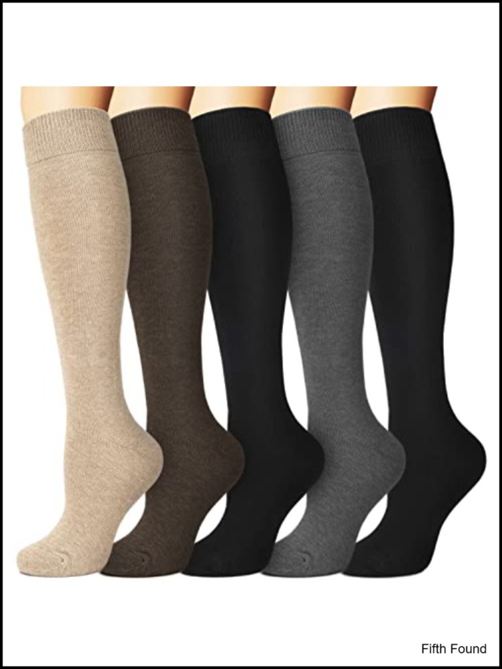 5 Pack Thermal Knee High Socks Warm Cotton Winter Boot Socks